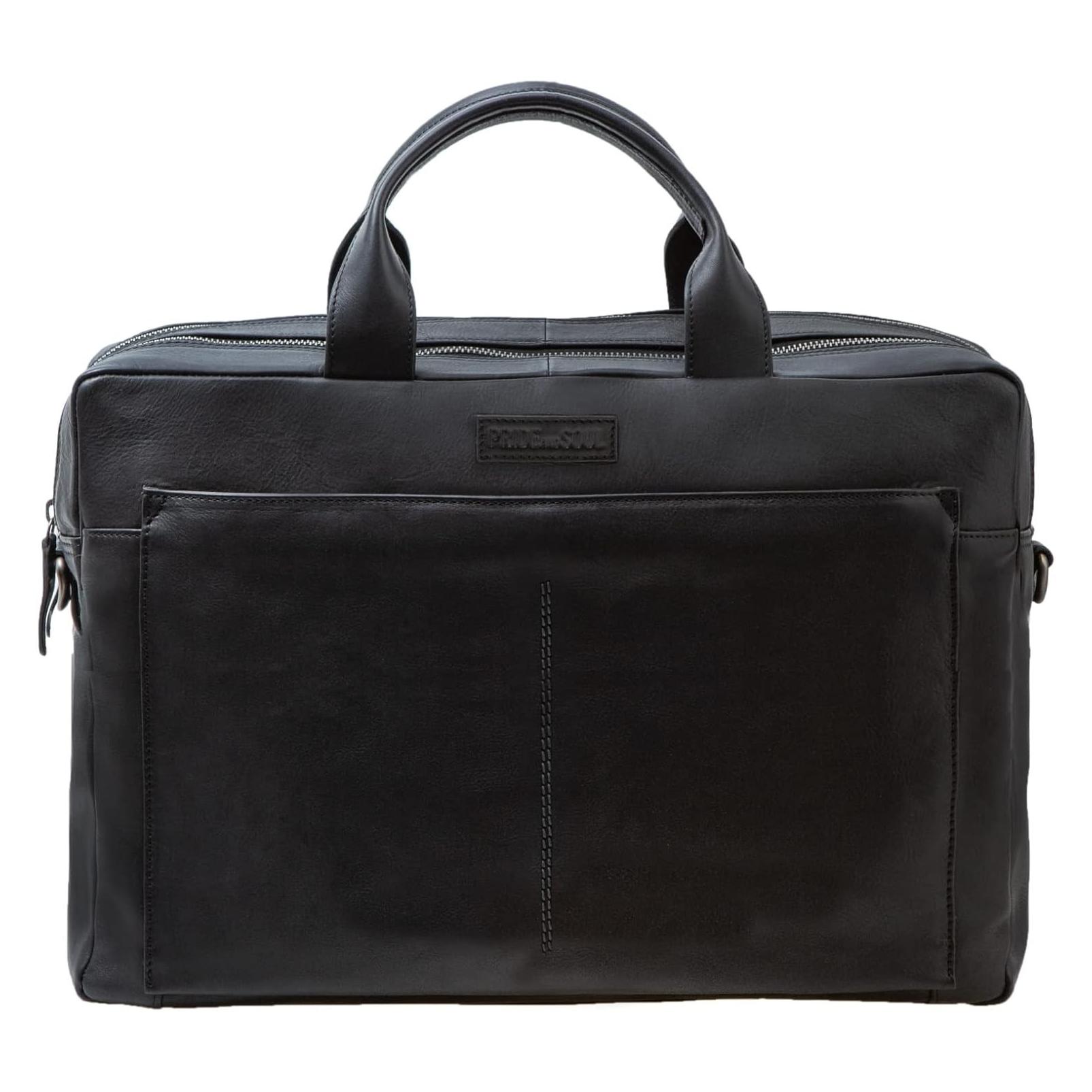 Pridesoul Businesstasche Leder Nomad Schwarz (15"), Notebooktasche, Schwarz