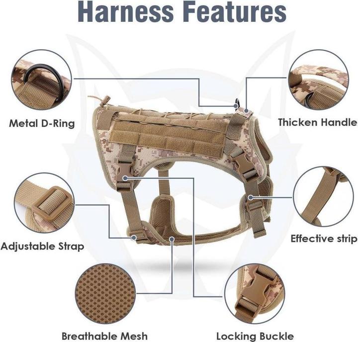 Actual product image amiplay Consumer electronics OEM Dog harness TACTICAL size XL brown (XL, Dog)