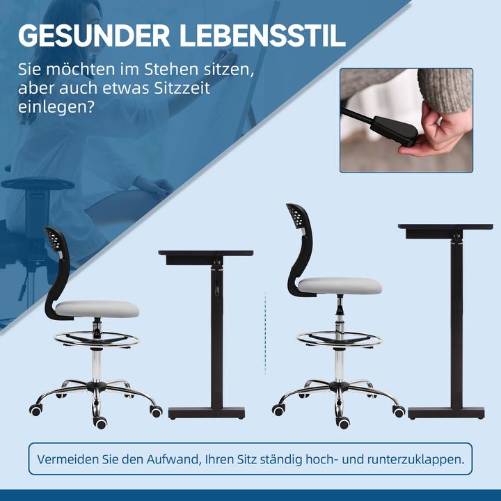 Image du produit Vinsetto Bürostuhl Polyester Hellgrau