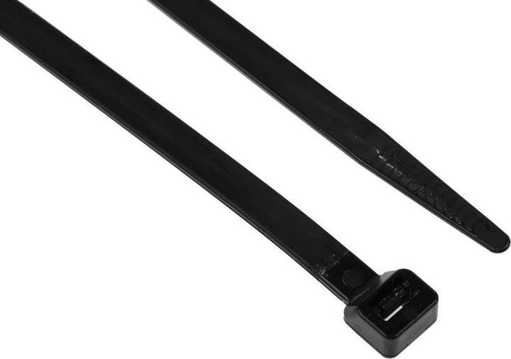 Produktbild RS PRO Cable Tie 380x7.6 Black UV resistant (Kunststoffkabelbinder, 380 mm, 100 Stk.)