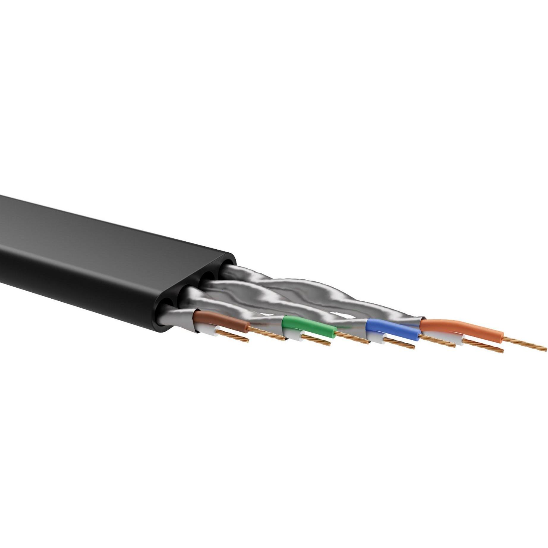 S-Conn Flexline Patchkabel flach U/FTP Cat.8.1 hochflexibel schwarz 1,0m (U/FTP, CAT8.1, 1 m), Netzwerkkabel