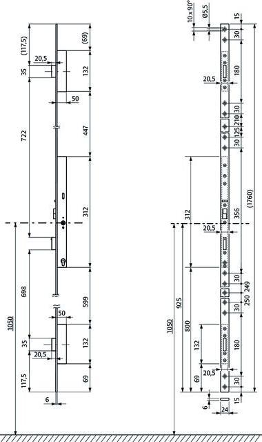 Actual product image effeff Multipoint locking 319NE mechanical