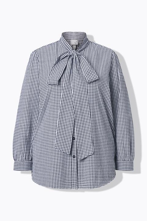 Produktbild Ulla Popken Karobluse, Schleife, Rundhals, Langarm (60)
