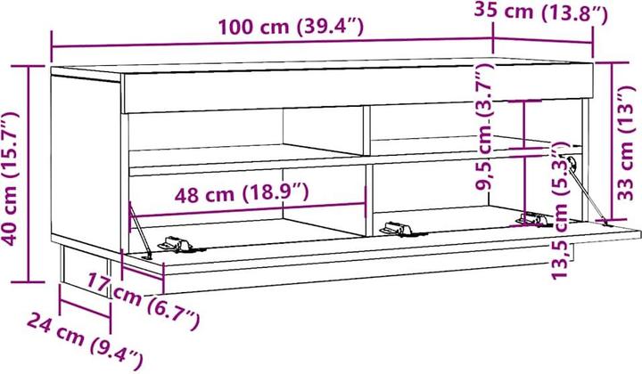 Actual product image vidaXL TV-Schrank (100 x 35 x 40 cm)