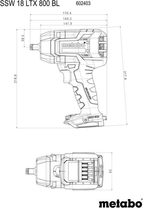 Image du produit Metabo SSW 18 LTX 800 BL (Clé à chocs)