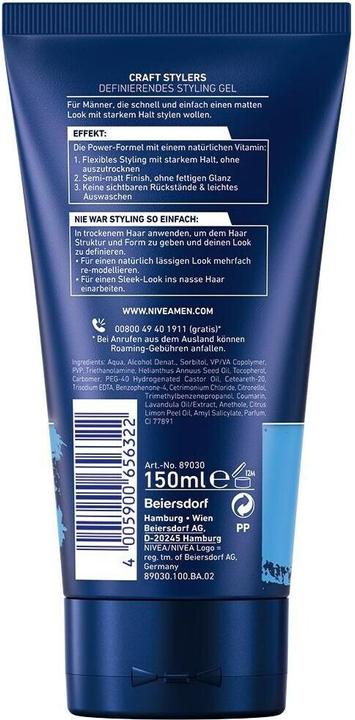 Actual product image NIVEA MEN Craft Stylers Defining Styling Gel (Hair gel, 150 ml)