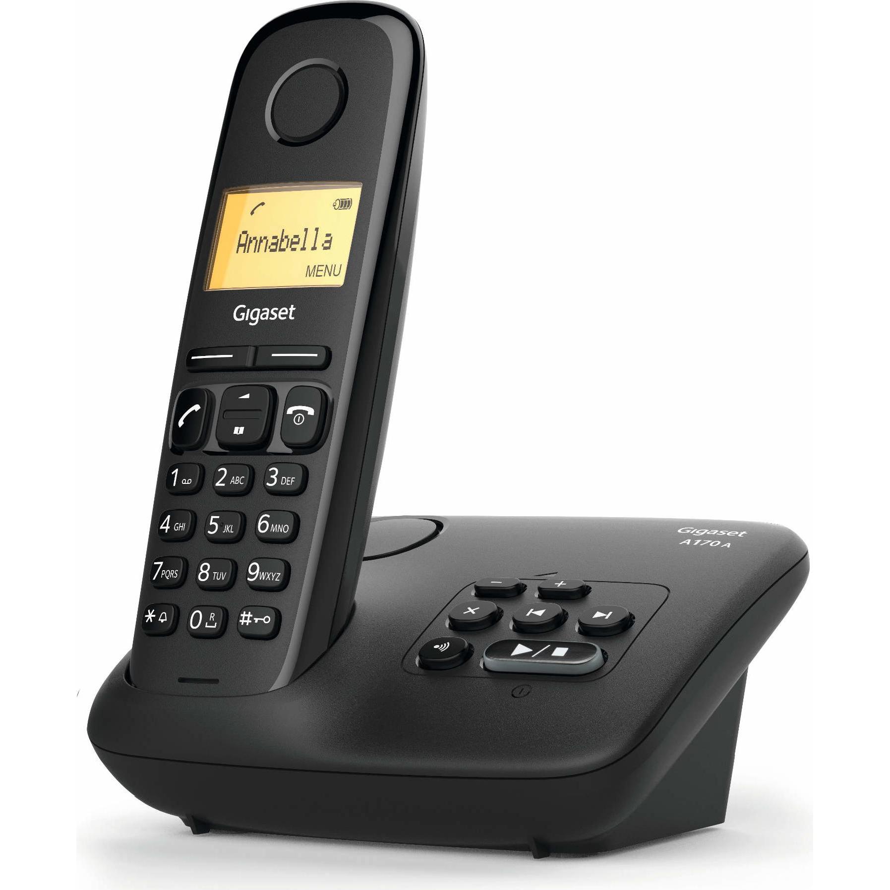 Gigaset Téléphone Répondeur DECT AL170A, Telefono, Nero