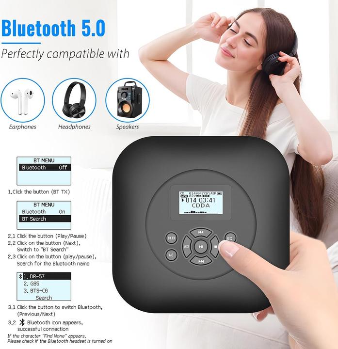 Produktbild Shenzhen Tragbarer CD-Player mit Bluetooth & Lautsprecher