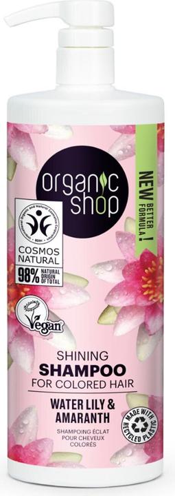 Actual product image Organic Shop Shining Shampoo for Coloured Hair Water Lily and Amaranth 1000ml (1000 ml, Liquid shampoo)