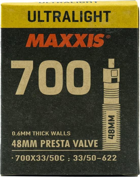 Actual product image Maxxis Ultralight tube 700 x 33/50 SV valve 48 mm (Presta (SV), 28", 48 mm)