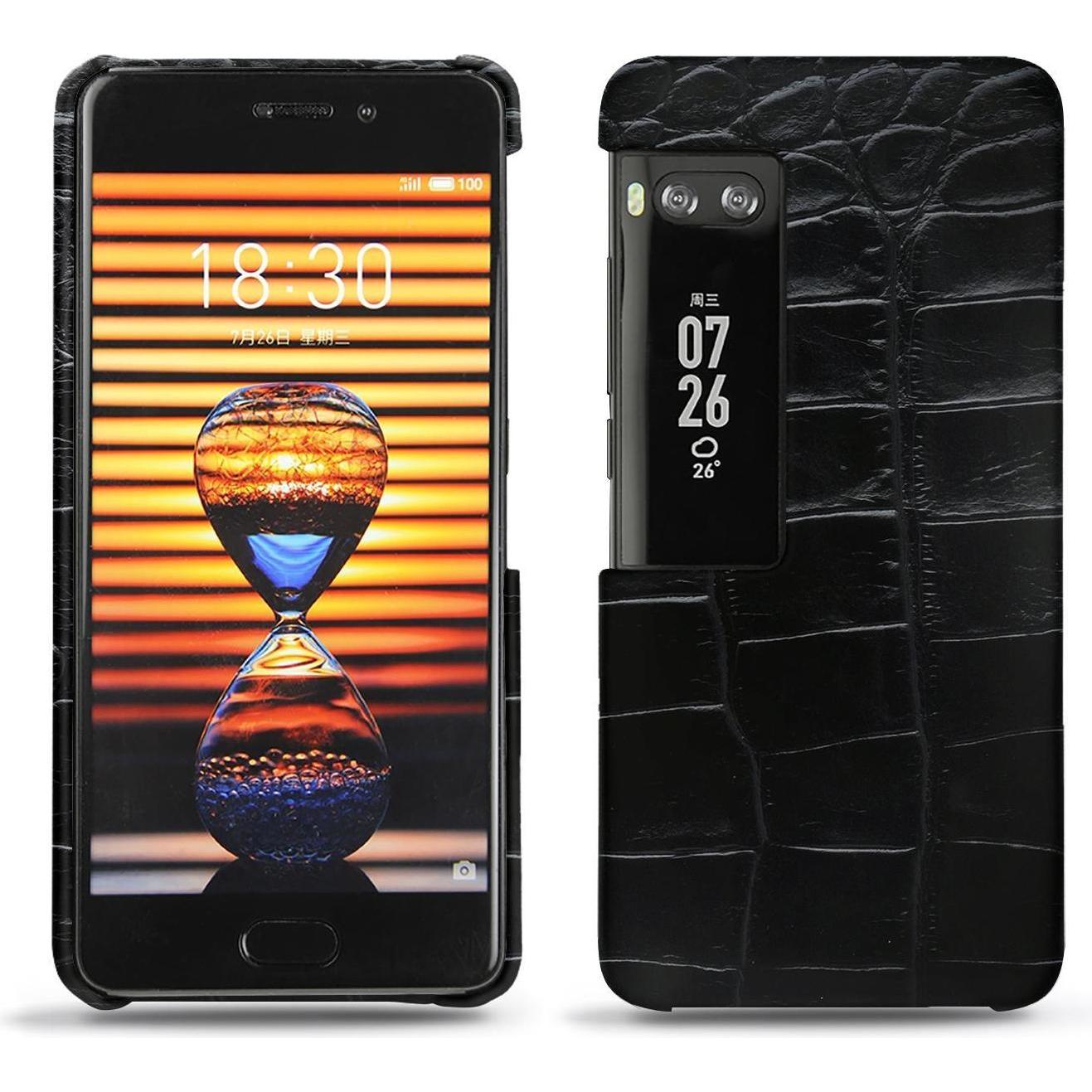 Noreve Cover in pelle (Meizu Pro 7), Cover smartphone, Nero