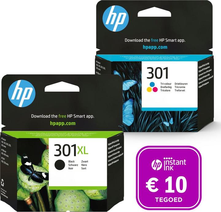 Actual product image HP 301 - Inktcartridge 301XL Zwart & 301 Kleur + Instant Ink tegoed