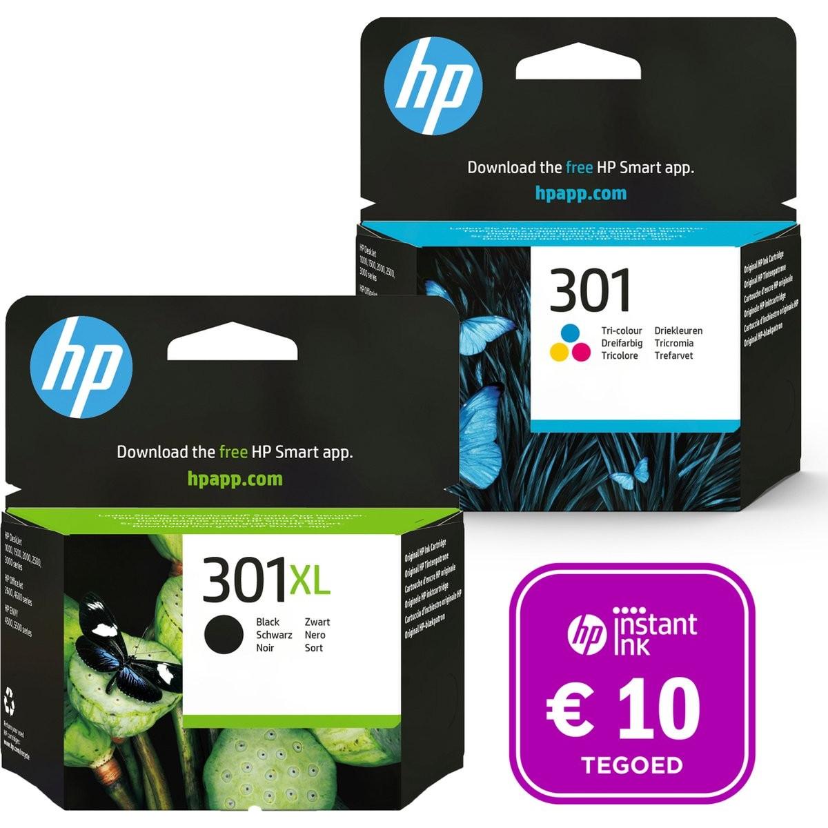 HP, Cartucce, 301 - Cartuccia di inchiostro 301XL Zwart & 301 Kleur + Instant Ink tegoed