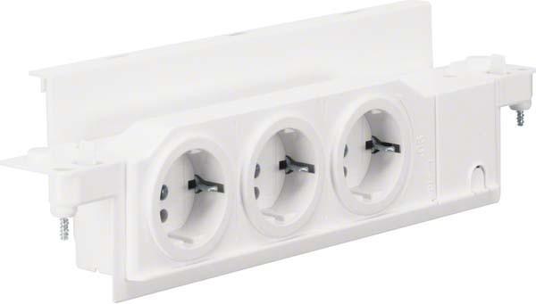 Hager Schuko-Steckdose Volta VZ00HW 3fach drehbar f.HWV