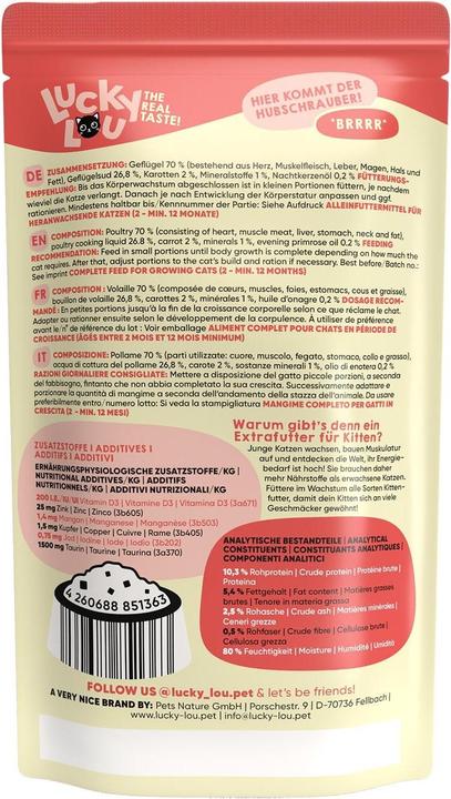 Actual product image Lucky Lou Cat wet food (Puppy + kitten, 1 pcs., 134 g)