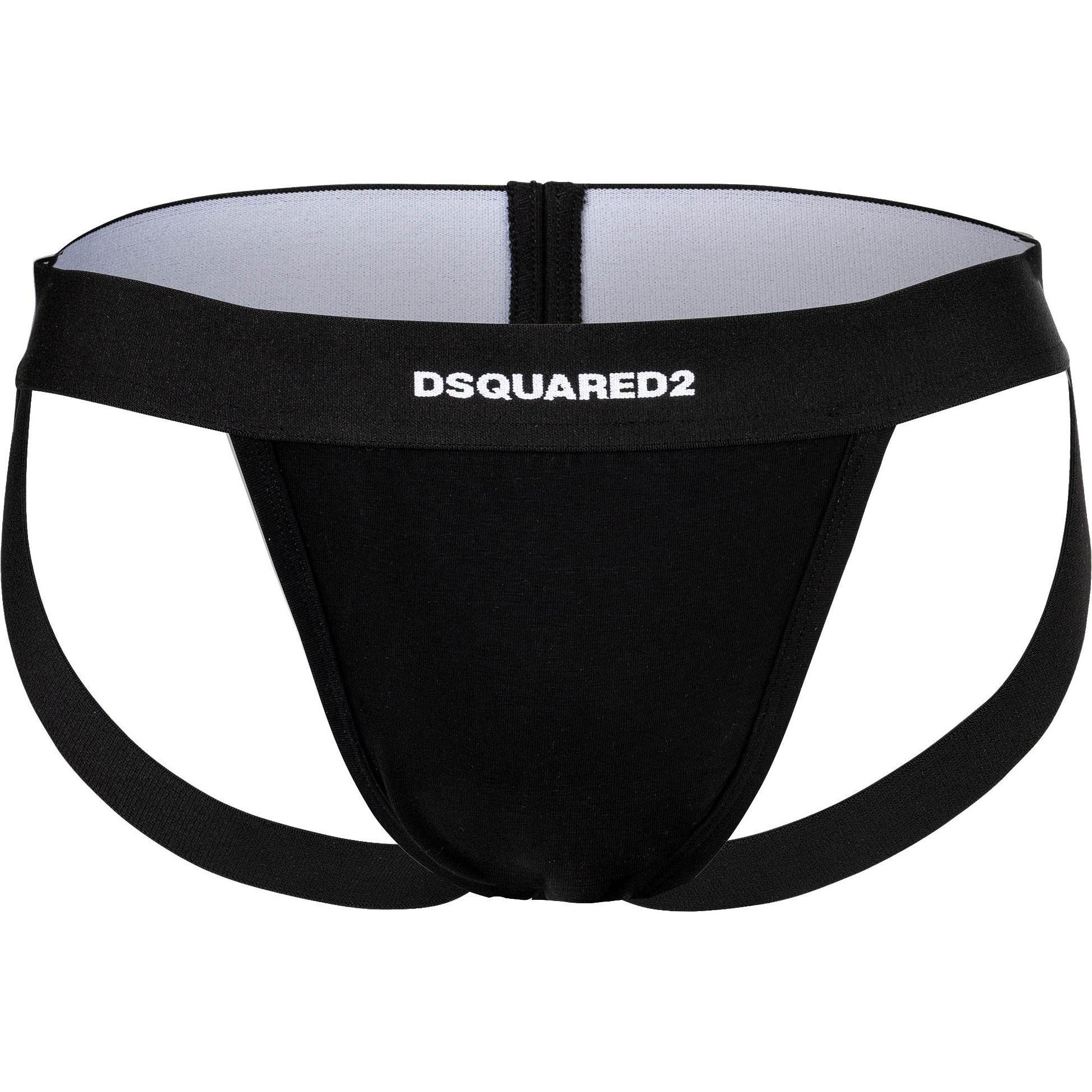 Thumbnail - Dsquared2, Herren, Unterhosen, Jockstrap Casual Bequem sitzend TWIN PACK JOCKSTRAP, Schwarz, (XXL, 2er Pack)