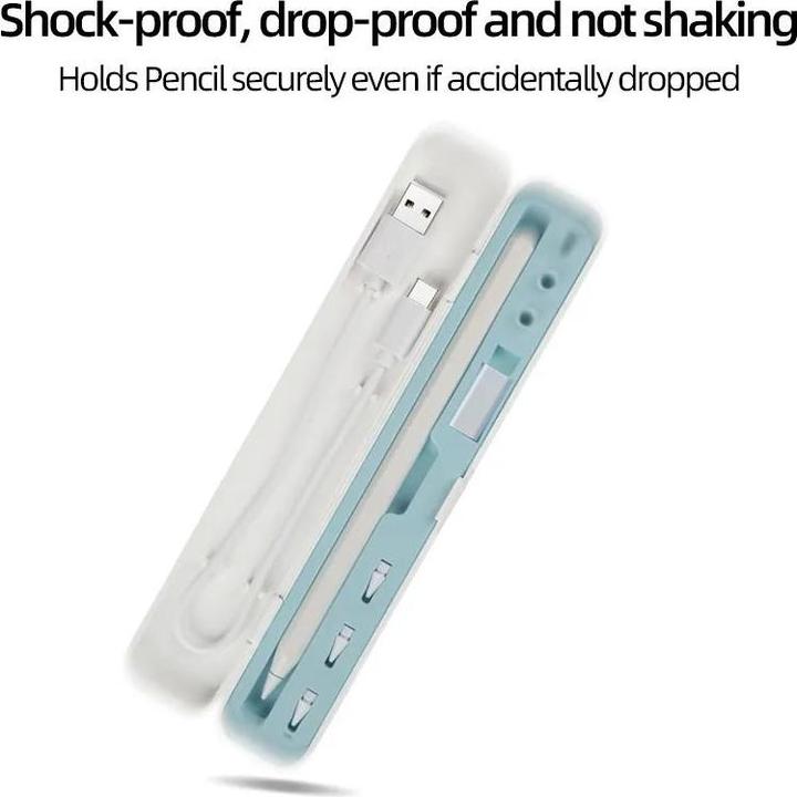 PhoneLook Schutzcase Aufbewahrungsbox Apple Pencil 1 & 2 liquid silicone blaues Interieur