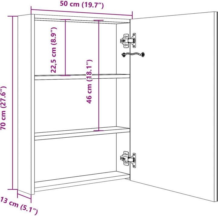 Produktbild vidaXL Merilee (50 x 13 x 70 cm)