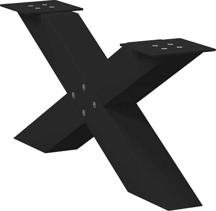 Image du produit vidaXL Pieds de table basse en X 2 pcs. noir 70x(30-31) cm acier Pied de table