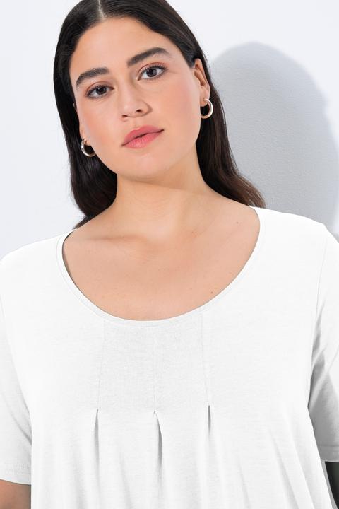 Produktbild Ulla Popken T-Shirt, Zierfalten, A-Linie, Rundhals, Halbarm, Modal (46, 48)