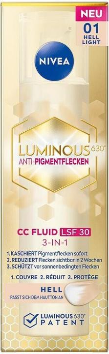 Produktbild NIVEA Luminous630 3-in-1 CC Fluid (Cream colour, Hell, 40 ml)