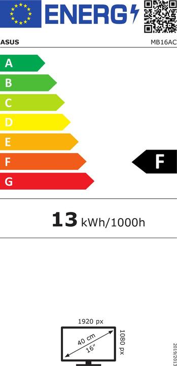 Energie-Label ASUS ZenScreen MB16AC (1920 x 1080 Pixel, 16")