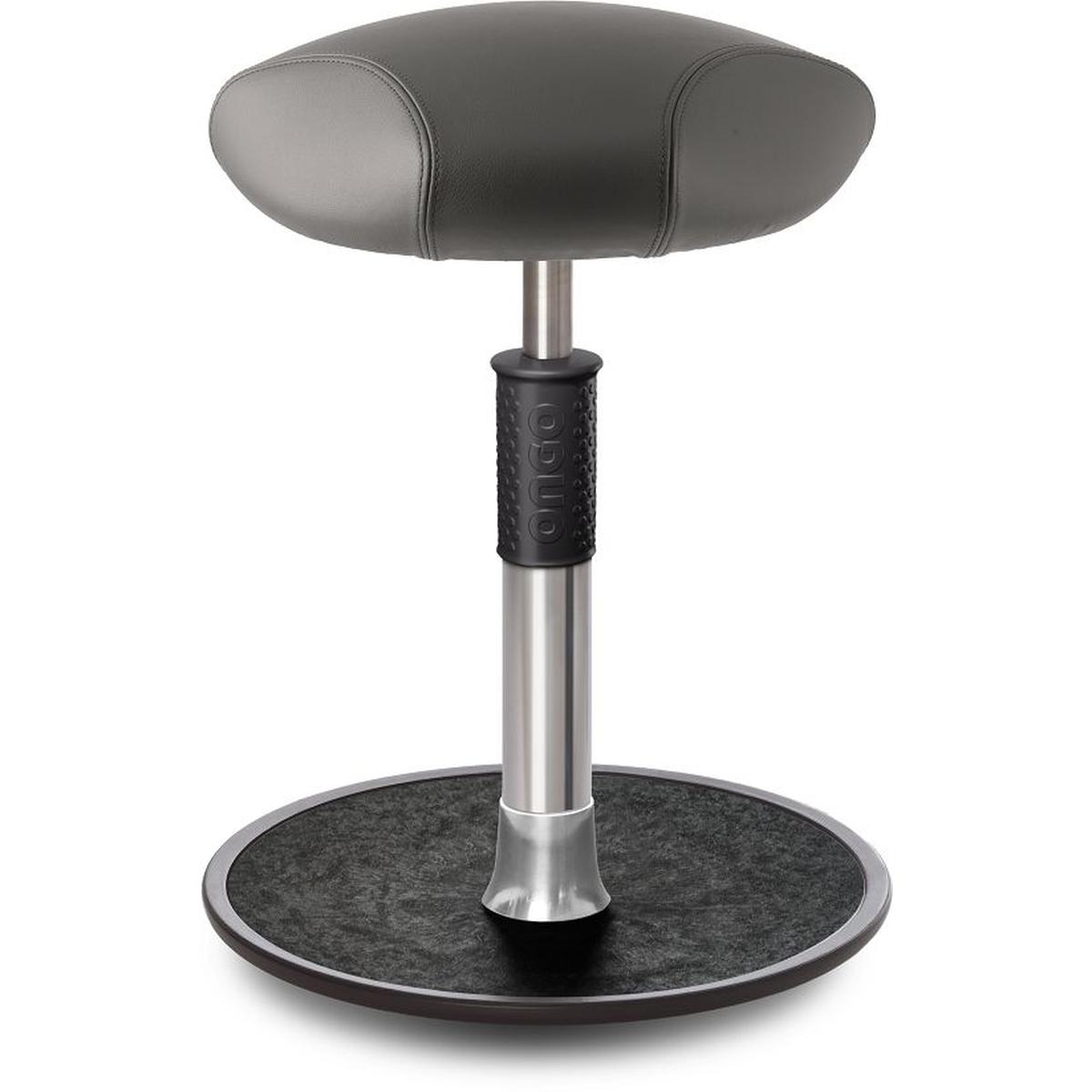 Ongo, Bürostuhl, Sitz- Stehhocker Free Regular Triangel Boxmark Leder Grau chrom /schwarz