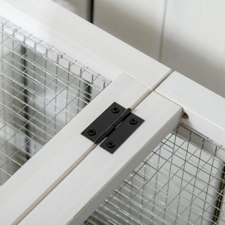 Produktbild PawHut Zwergkaninchenstall Tannenholz, Stahl Gelb