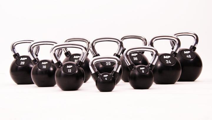 Actual product image Muscle Power Kettlebell Rubber Chrome