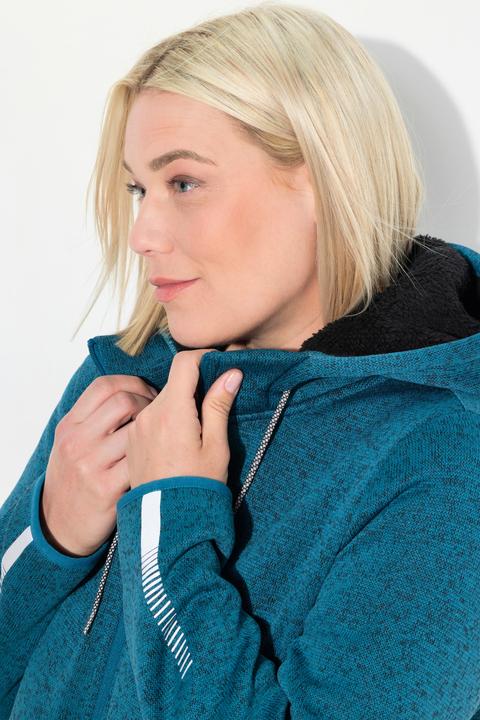 Produktbild Ulla Popken Strickfleece-Jacke, Teddyfleece, 2-Wege-Zipper, Reflektor (46, 48)