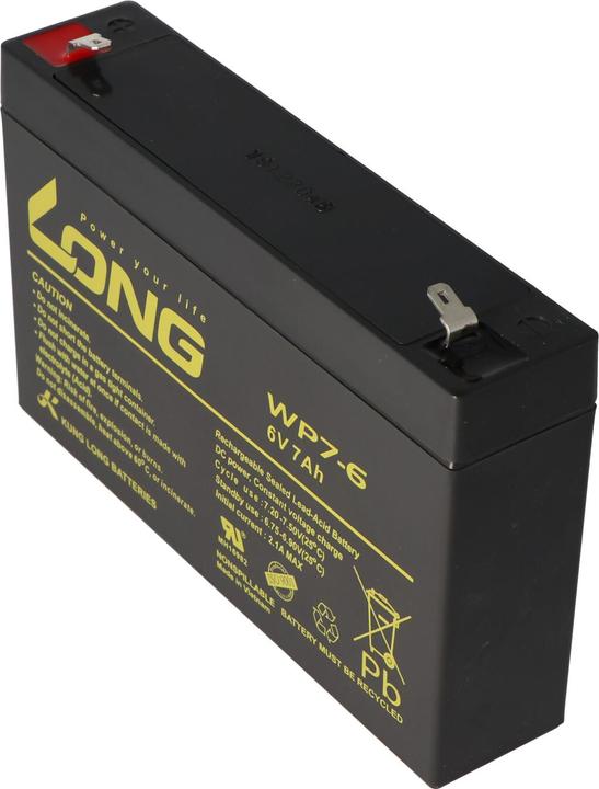 Kung Long WP7-6 Akku Blei 6 Volt 7Ah, Faston 4,8mm (6 V, 7 Ah)