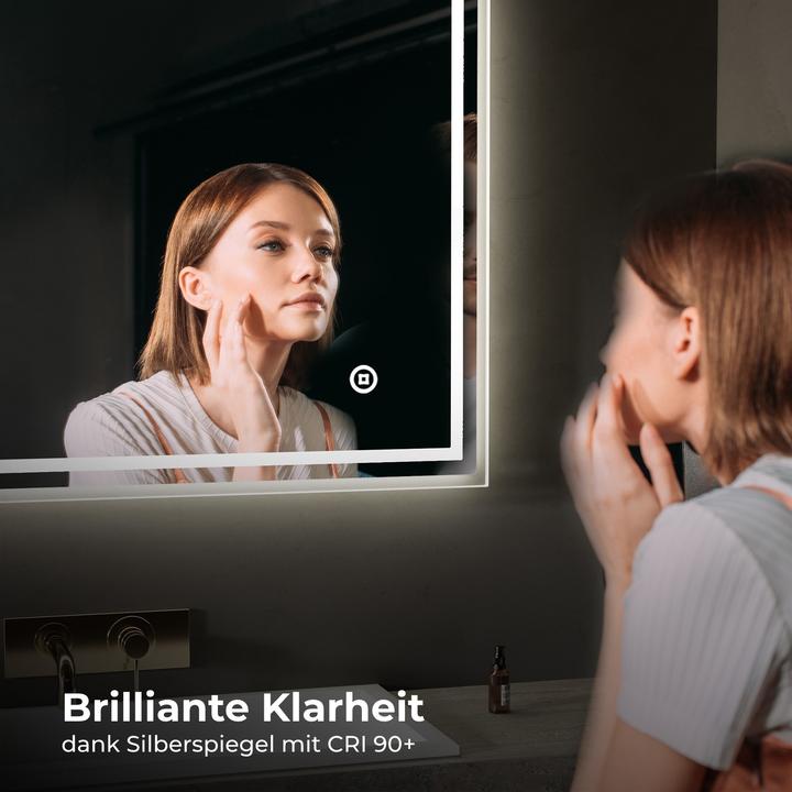 Actual product image Emke Bathroom Mirror With Lighting Φ70cm,Fog-Free, 3 Colour Temperatures (3000K-6500K)&Dimmable (70 cm)
