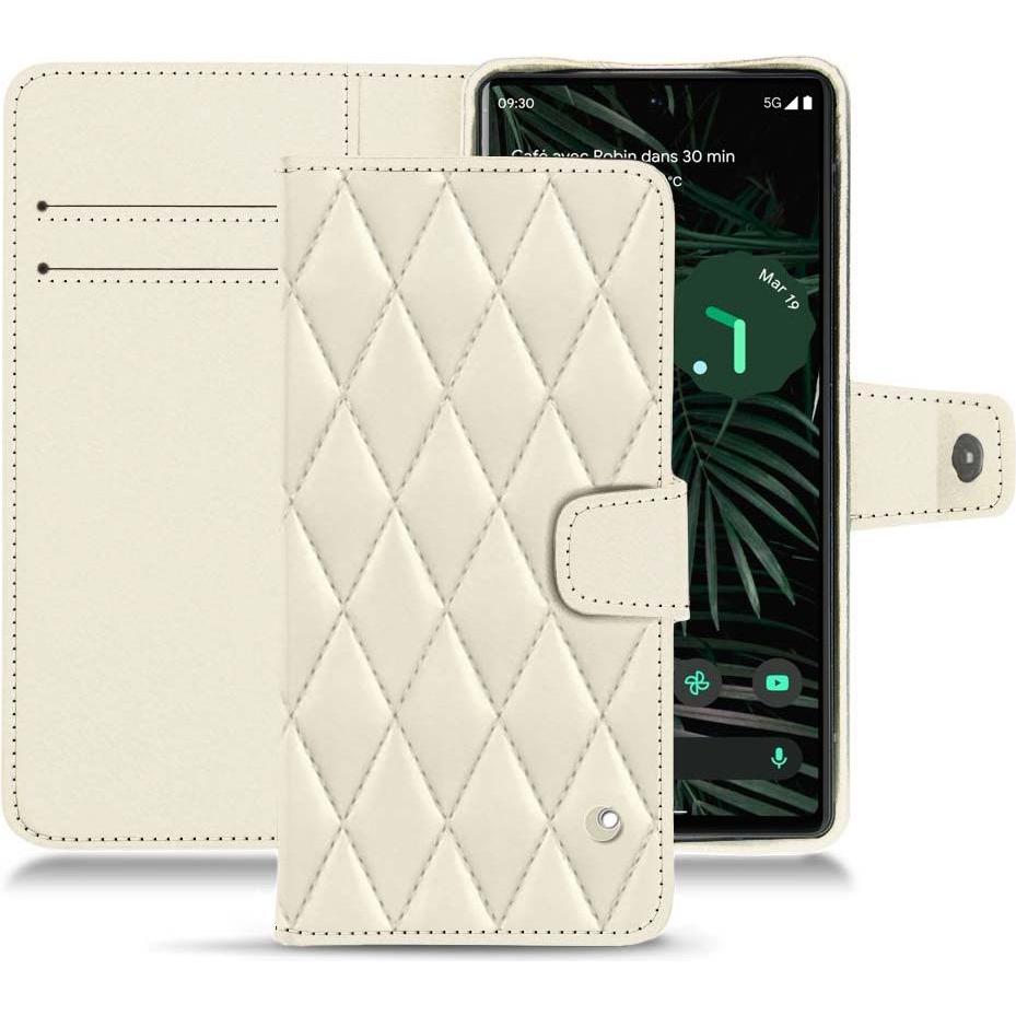 Noreve Lederschutzhülle Wallet (Google Pixel 6 Pro), Smartphone Hülle, Weiss