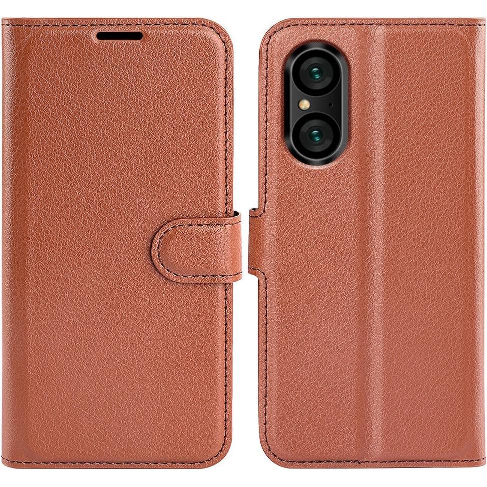 Thumbnail - Cover-Discount Sony Xperia 5 V - Leder Etui Hülle braun (Sony Xperia 5 V), Smartphone Hülle, Braun