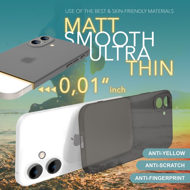 Actual product image Nalia Extremely Thin 0.3mm Matt Hardcase (Apple iPhone 16 Plus)