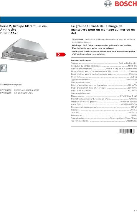 Produktbild Bosch Hausgeräte DLN53AA70