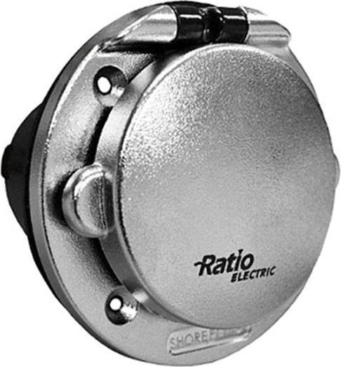 Productafbeelding Ratio Electric Walstroom invoer/ inlet 16A kunststof - verchroomd