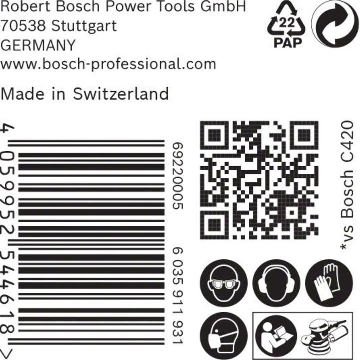 Productafbeelding Bosch Professional Zubehör Expert C470 Schuurpapier met 6 gaten voor excentrische schuurmachine, 150 mm, G 220, 50 st. (220)