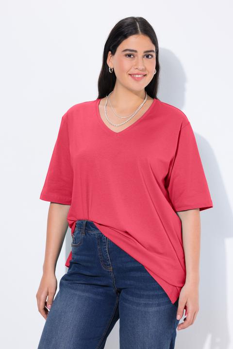 Produktbild Ulla Popken T-Shirt, Basic, Relaxed Fit, V-Ausschnitt, Halbarm (62)