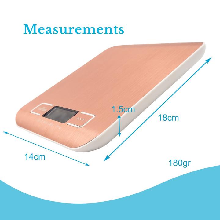 Actual product image Intirilife Digital Kitchen Scale in ROSÉ GOLD
