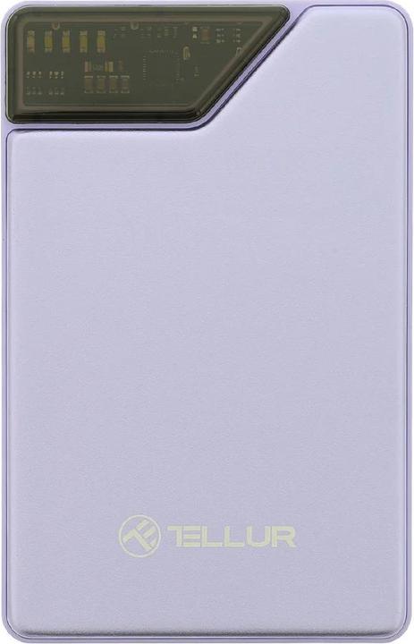 Actual product image Tellur Power Bank 10000mAh, USB-C + Lightning cables built-in purple (10000 mAh)