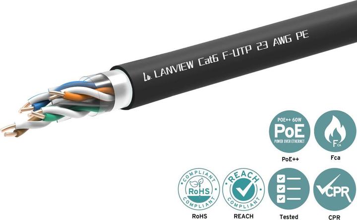 Productafbeelding Lanview Cat6 F-UTP Netwerkkabel (F/UTP, CAT6, 305 m)