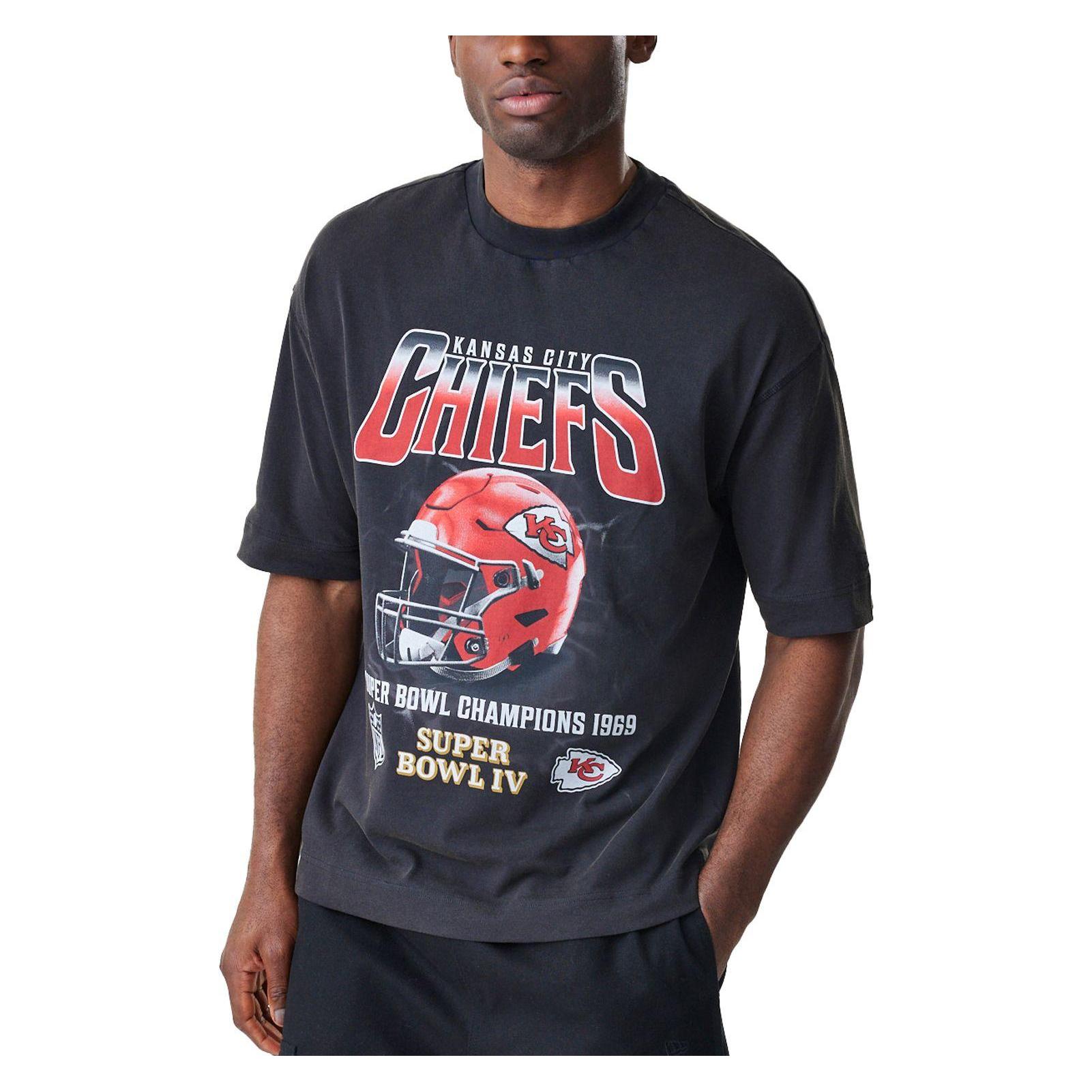 New Era, Herren, Shirts, Boxy Shirt - Washed Kansas City Chiefs - Xl, Schwarz, (Xl)