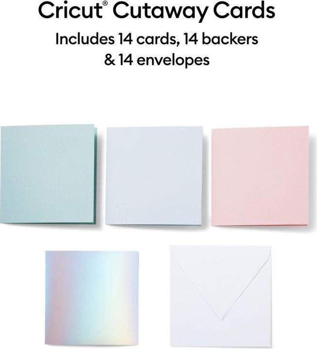Actual product image Cricut Cut-Away Cards Pastel S40 12,1cm x 12,1cm 14-pack (P)