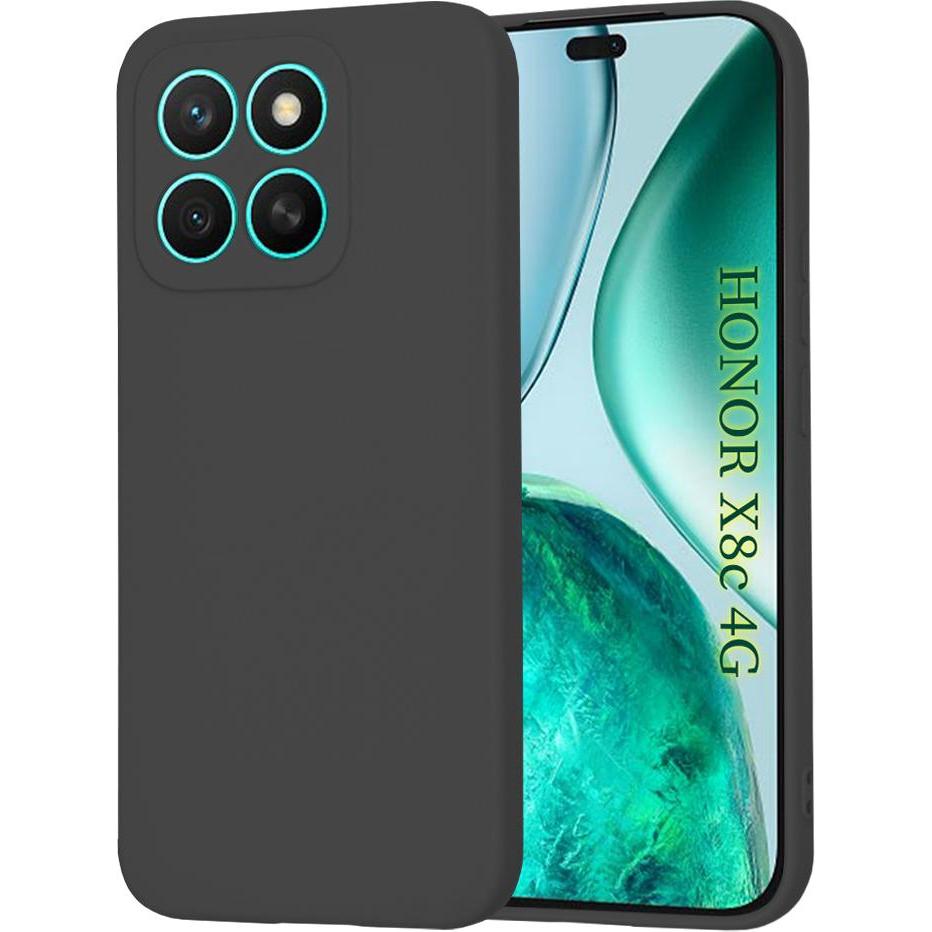 Techsuit - SoftFlex - Honor X8c - Black (Honor X8), Cover smartphone, Nero