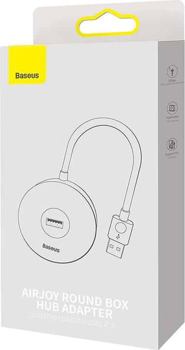 Actual product image Baseus Hub 4in1 USB to 3.0+ 3x 2.0 15cm black (USB-A, 4 ports)