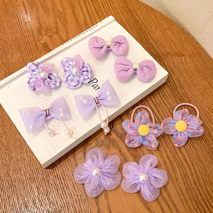 Actual product image Activity Board 10 pieces of adorable flower hair clips, hair jewellery for girls, 10 pieces of girls' hair ties