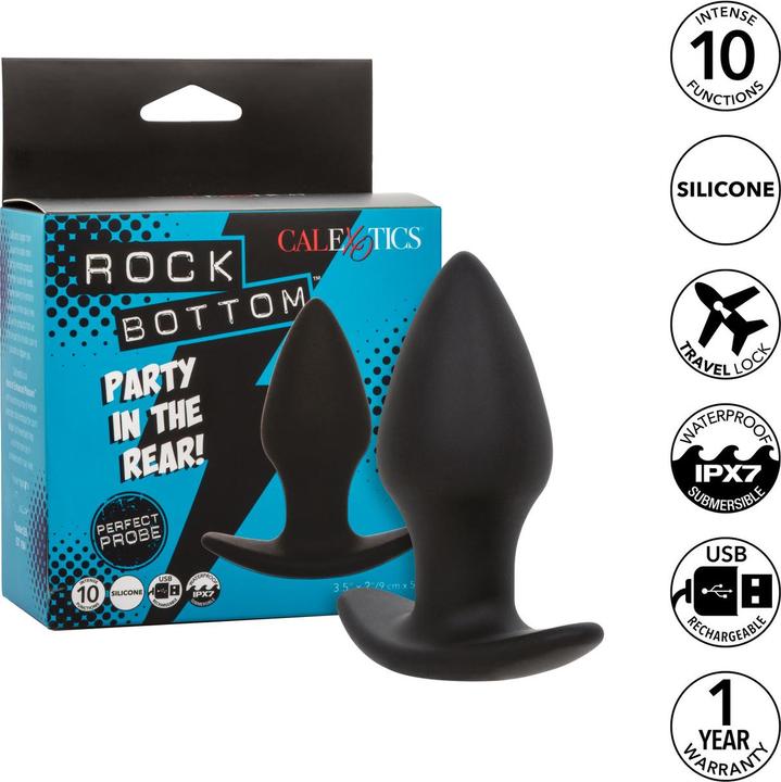 Produktbild CalExotics Rock Bottom Perfect Anal Plug 10 Vibrationen Silikon Schwarz