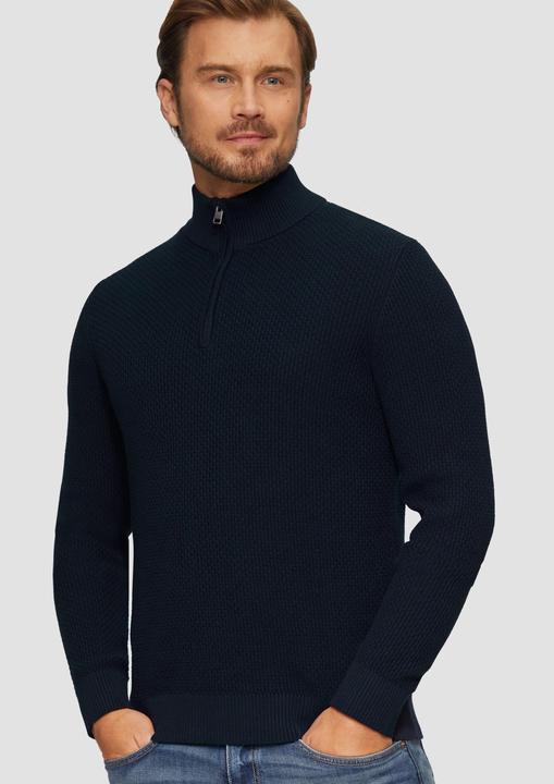 Produktbild S.Oliver Strickpullover Strukturierter Strickpullover mit Troyerkragen (XXL)