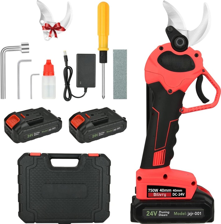 Actual product image Bilivry Battery pruning shears set with 2 batteries
